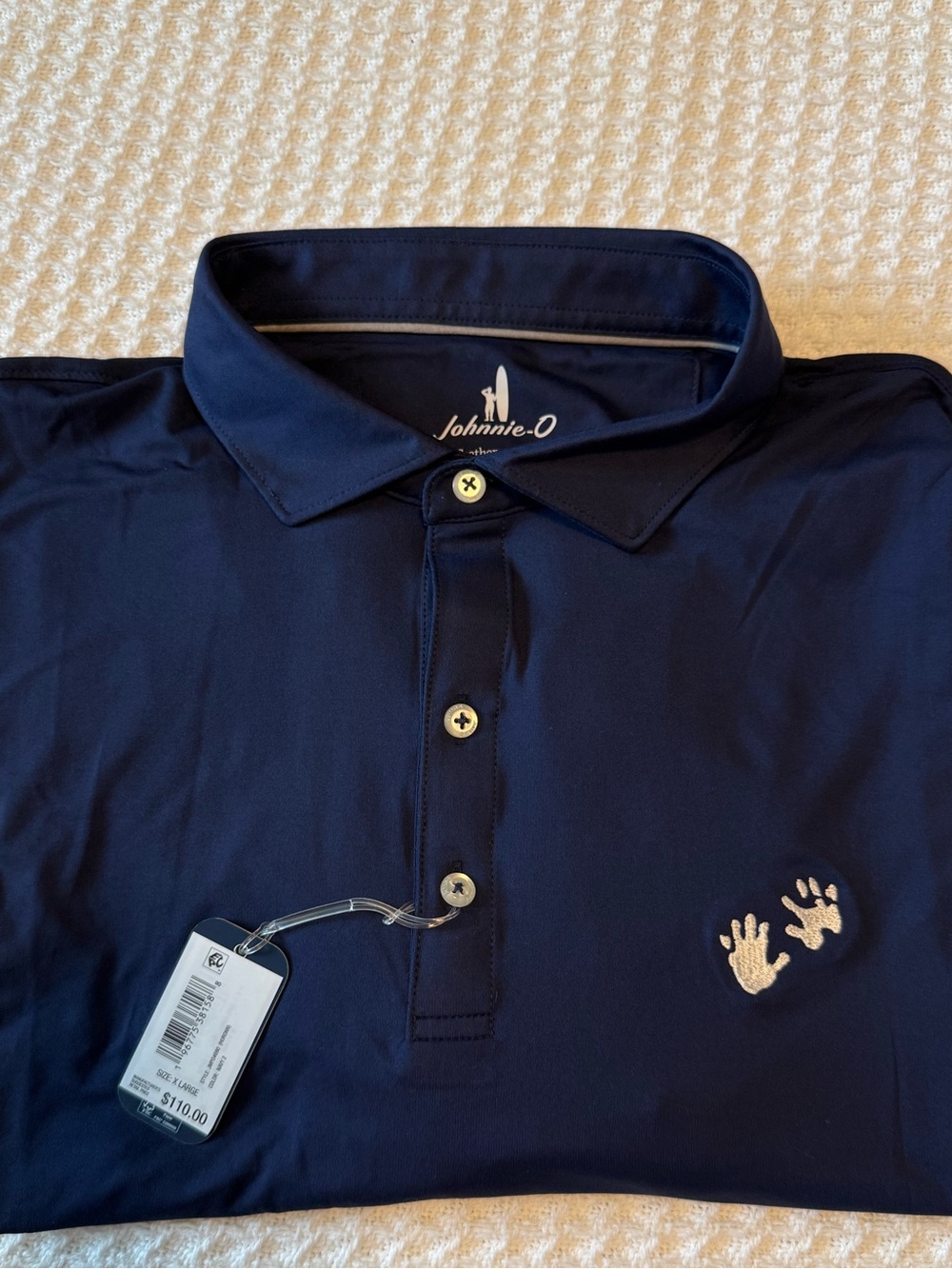 Johnnie-O Featherweight Huron Polo Shirt XL Navy Performance Golf Polo NWT